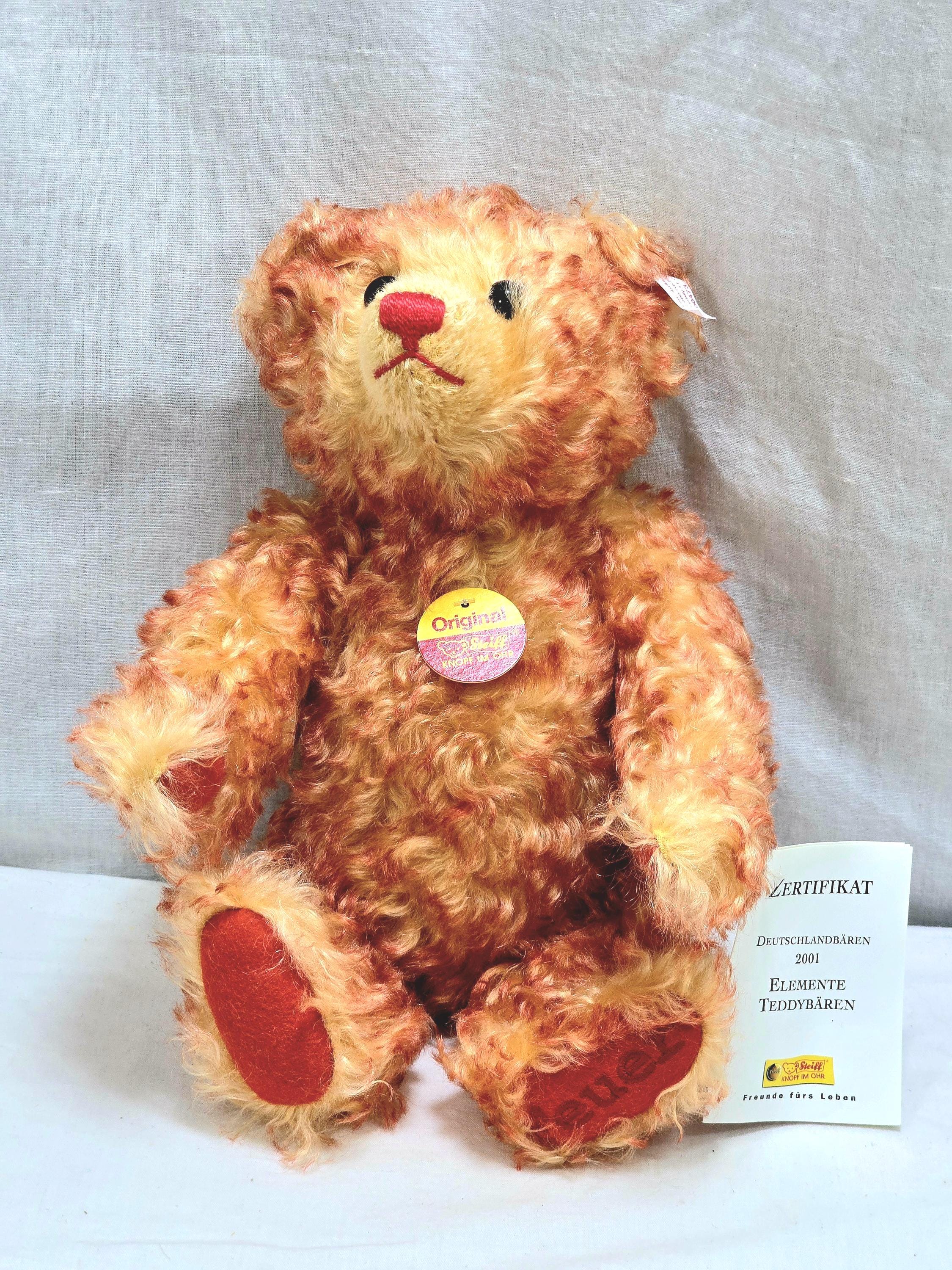 Steiff シュタイフ ZERTIFIKAT 2001 670749 Steiff Animal 670732 Teddy Bear Fire Feuer 12