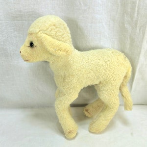 Steiff Vintage White Mohair Sheep "Lamby Lamb" with Script Button 1950s