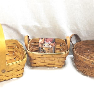 Lote de 3 cestas Longaberger de 1990, 1998 y 2002.
