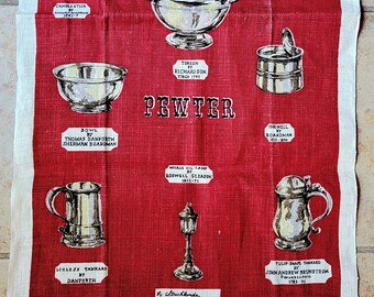 ストリックランズ作、白地に赤のアメリカンピューター製ディッシュ