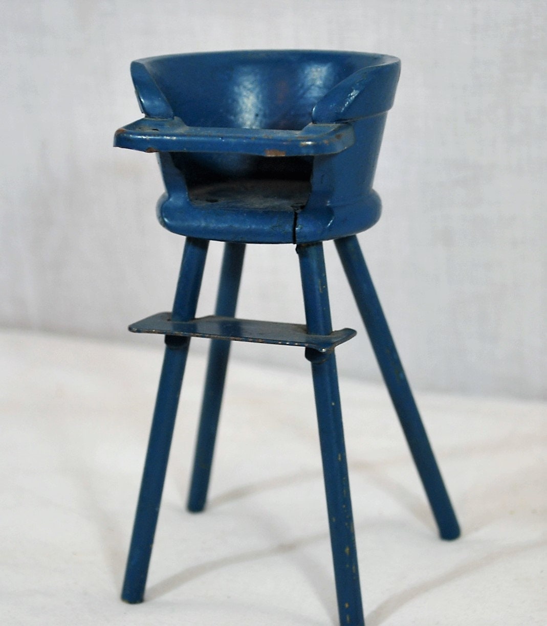 antique metal doll high chair