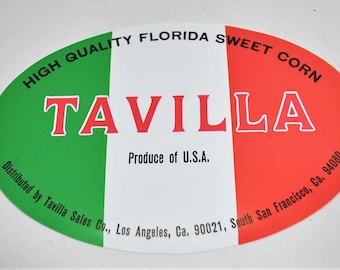 Wholesale Lot of 100 Old Vintage - TAVILLA - Florida Sweet Corn LABELS