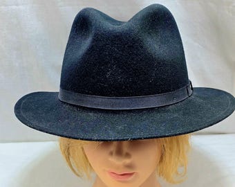 Vintage‎ Country Gentleman black Wool wide Brim Fedora hat  fits like size S-M Vintage Country Gentleman Black Wool Wide Brim Fedora Hat  main image 2