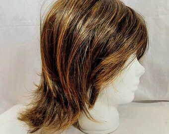 Tru2Life Wig by Raquel Welch Heat Friendly Synthetic Hair, Brown with Auburn Highlights