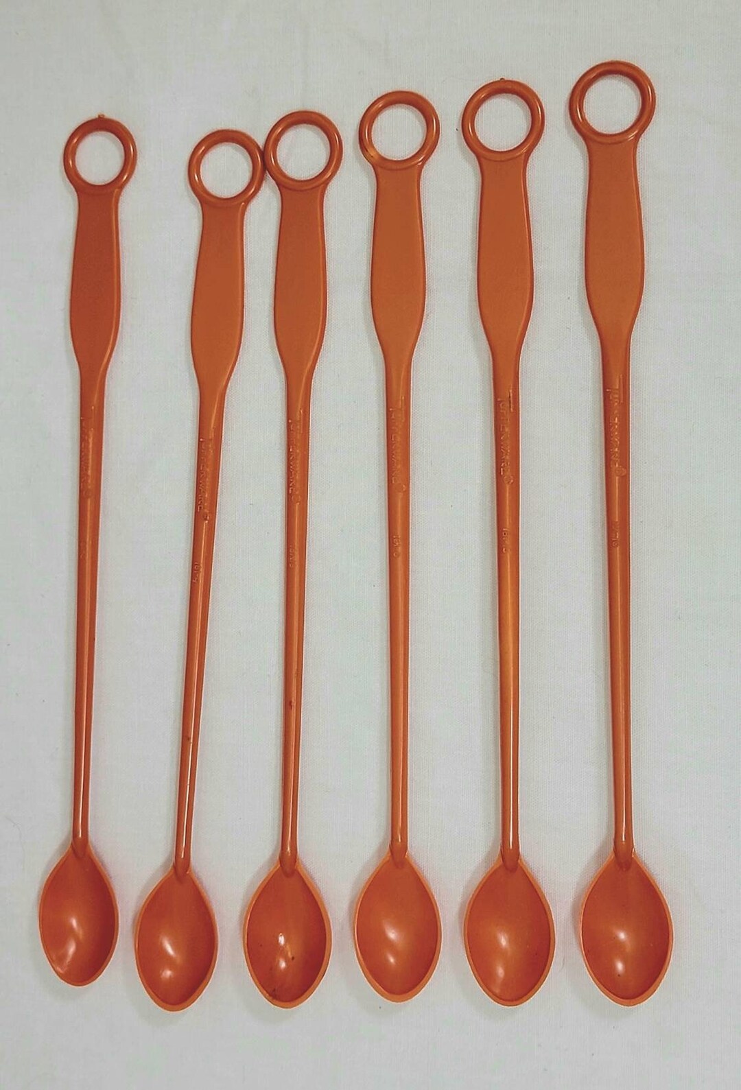Vintage Tupperware Cocktail Spoons 181 in Orange Set of 6 Etsy