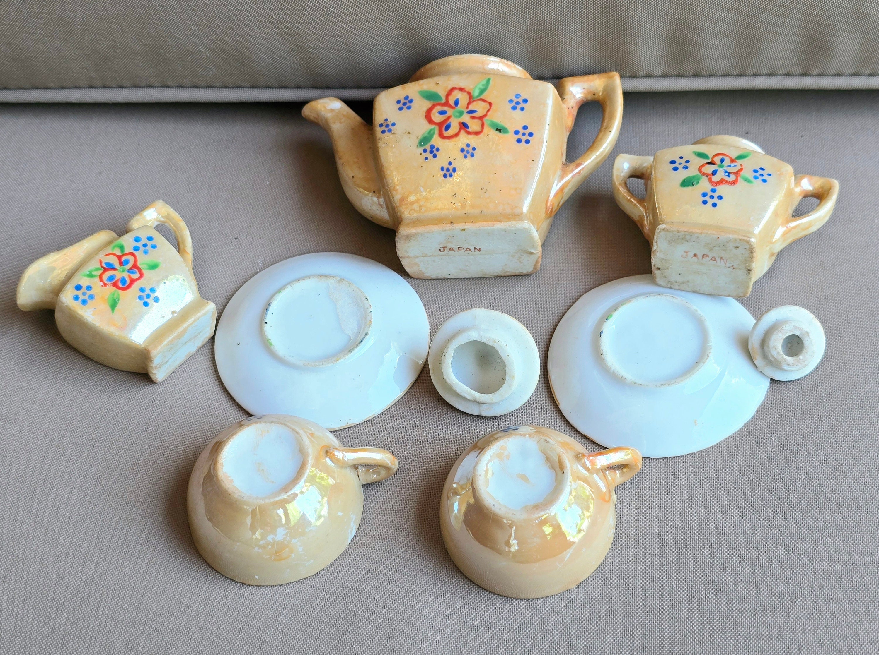 Doll Dishes Toy Tea Set Lustreware Made in Japan (luster