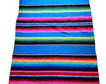 Woven Table Runner Guatemala Ethnic Folk Art, Tapestry, Traditional Pattern in Colorful Stripes