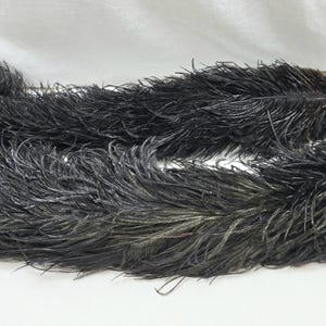 Pair of Original Antique Victorian Edwardian 1900s Black Fluffy Ostrich Feathers, Millinery, Historical Costuming, Historical Hatmaking