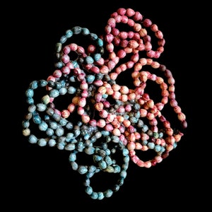 8mm Turquoise Swirl Beads for Beaded Necklace, Watercolor Beads, Polished  Round Beads for Jewelry Making, Marble Beads