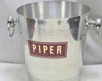 Seau à champagne en étain vintage français - Seau à vin rustique, vase minimaliste - France