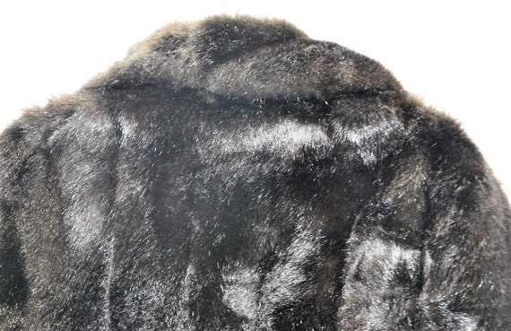 Vintage Faux Fur Mink Cape Stole Shawl, Dark Brow… - image 6