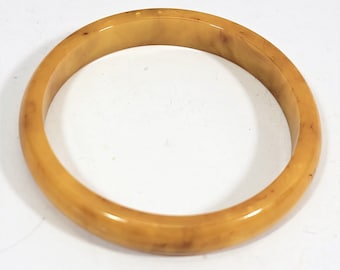 Vintage Lucite Caramel Butterscotch Swirl Armreif Armreif, flach innen