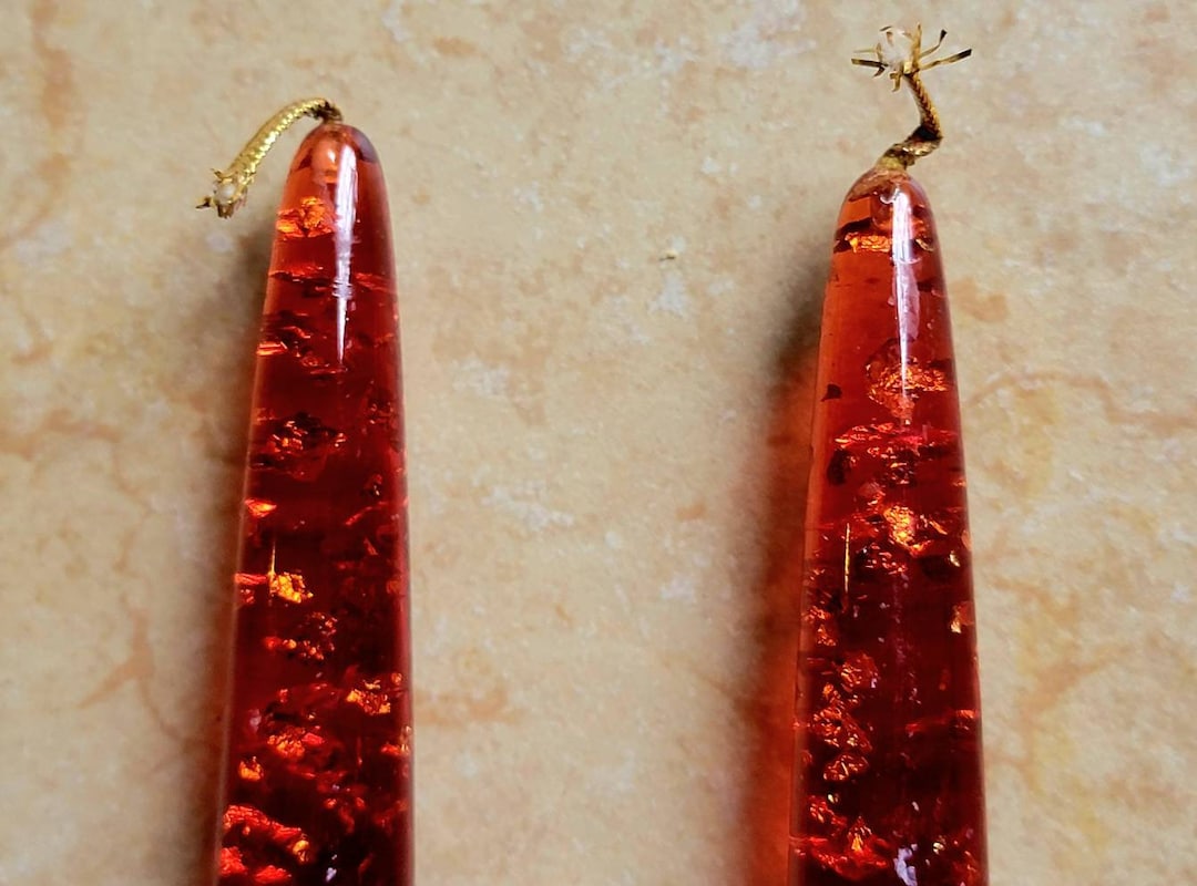 Pair of Vintage Acrylic Lucite Taper 8 Candles Red With Etsy