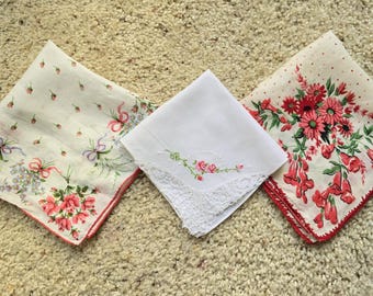 ヴィンテージ ハンカチ 3枚セット 青い花 花柄 ハンカチ - Etsy 日本