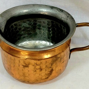 Rustic Jug Pitcher Cup Creamer Copper Clad