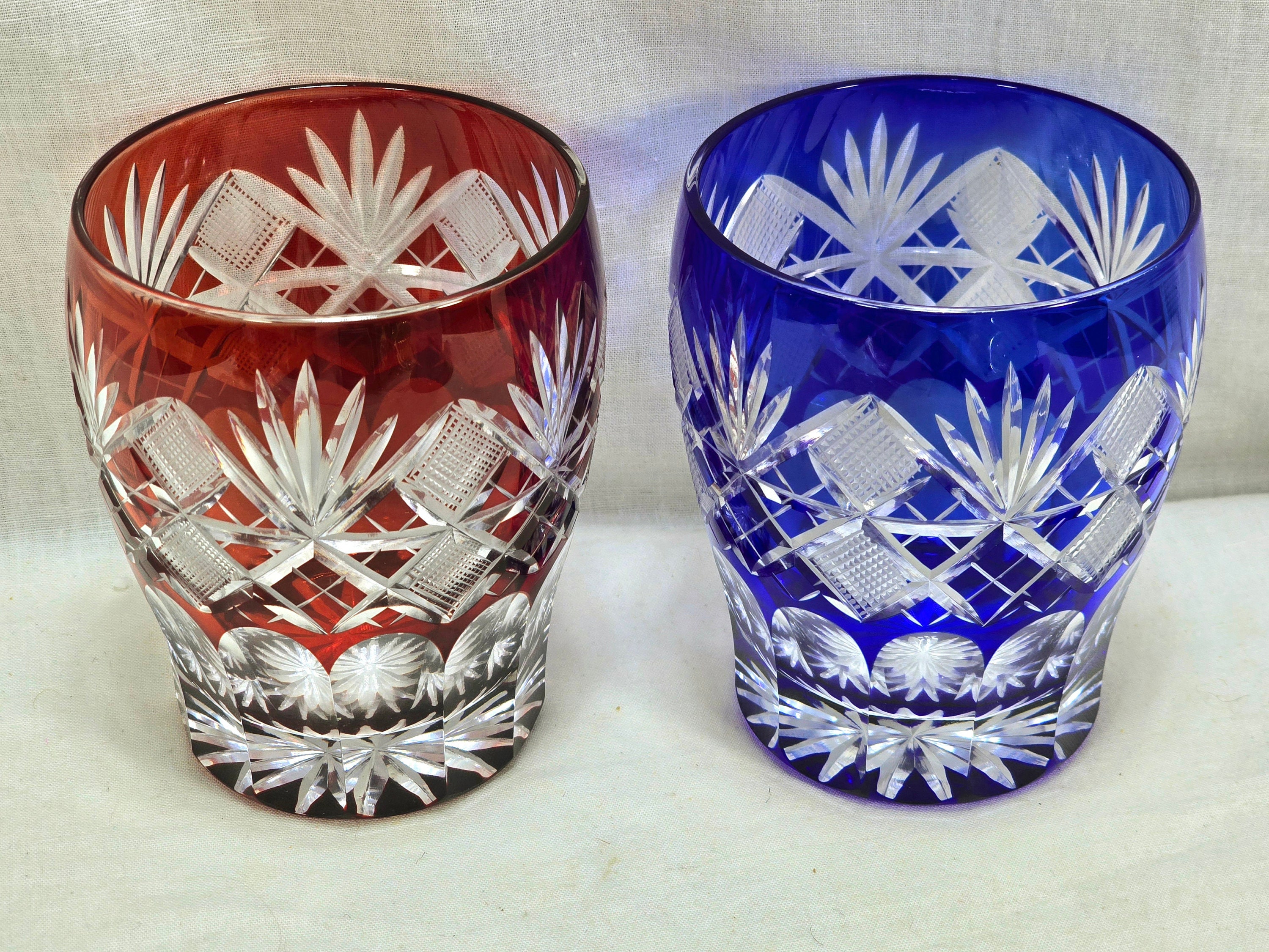 Pair of Edo Kiriko Glass Tumbler