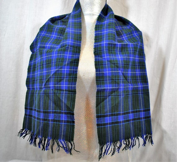 Vintage Botany Men's Neck Scarf Wool Plaid