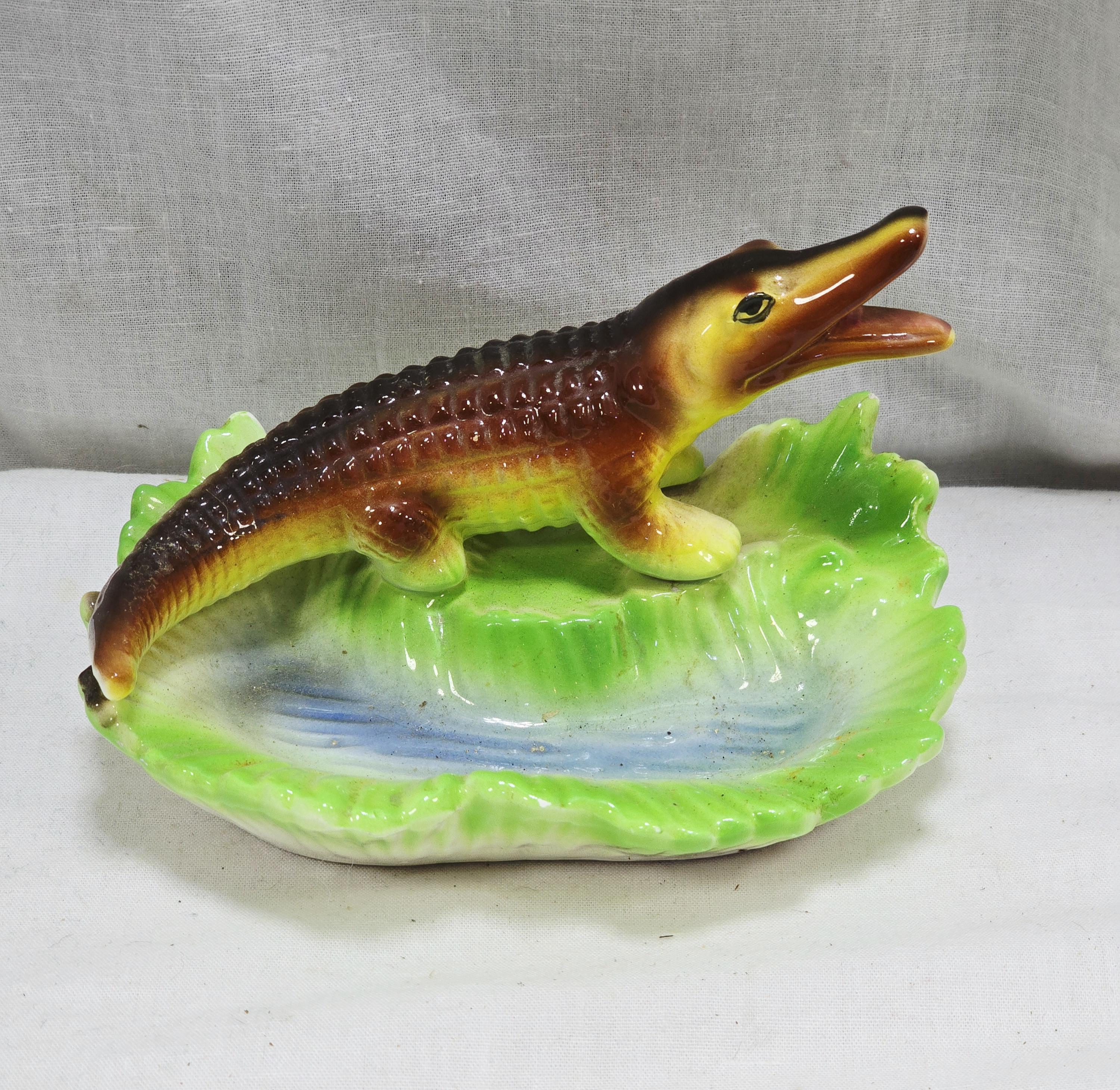 Vintage Souvenir Alligator Ashtray/trinket Dish by SUN, Made in