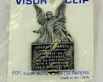 Guardian Angel Visor Clip, Pewter Made by Camco, USA, New in Package