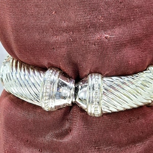 CLAMPER-ARMBAND Vintage Silverton Diagonala Linjer Fjäderhängd Klämma Armband