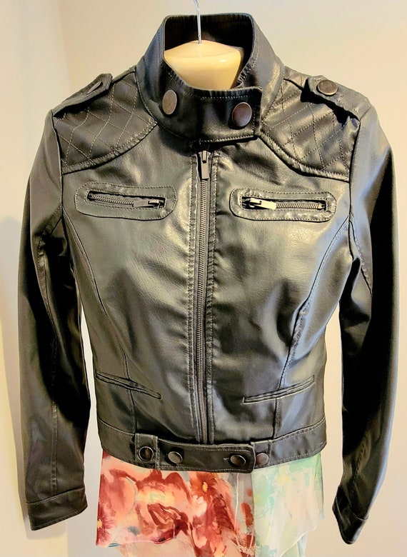 Neu Look Vintage Faux Leather Moto Jacket, New wi… - image 1