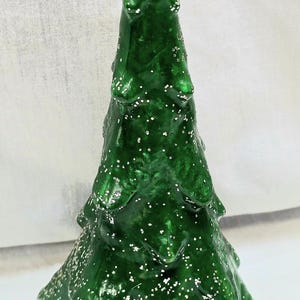 Vintage Gurley Green with Glitter Christmas Tree Candle 8-1/2&quot; Tall