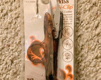 Vintage #1573 Wiss Quick Clip Thread Clips Faux Tortoise Shell Handle