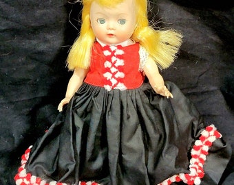 Vintage Muffie Unmarked Doll 1950's from the Around the World Series, in Ethnic Outfit