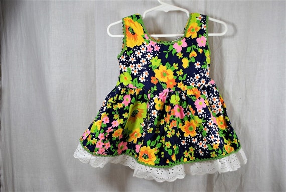 Vintage Baby Toddler Dress, Fun Frills by Doris B… - image 1