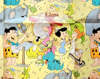 FINAL SALE The Flintstones Bedrock Rock Band Wrapping Paper Sheet (20" x 17.5")