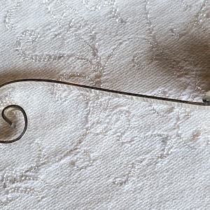 Antique Sterling Silver Salt Spoon Unique Curled Handle 2&quot;