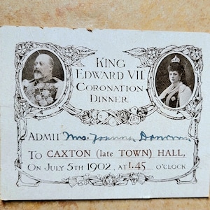 King Edward VII & Queen Alexandra Coronation Dinner Invitation
