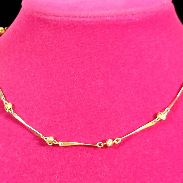 H-A vendome gold tone twist chain vintage necklace