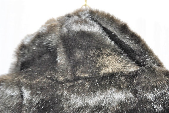 Vintage Faux Fur Mink Cape Stole Shawl, Dark Brow… - image 7