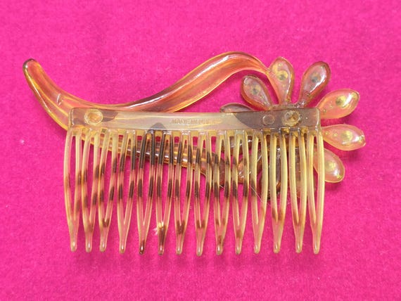Vintage Brass And Czech Glass Hair Comb s-l400.jpg main image 3