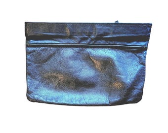 Vintage Antonia Designs Leather Clutch Handbag Black