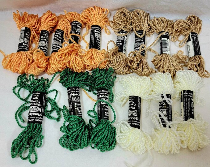 Needloft Plastic Canvas Yarn, Lot of 15 Nylon Needlecraft Yarn, Etsy