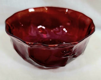 Morgantown CRINKLE Red Glass Small Berry Fruit Bowl