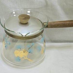 Vintage Douglas Flameproof Coffee Pot: MCM Turquoise Pinecone Percolator