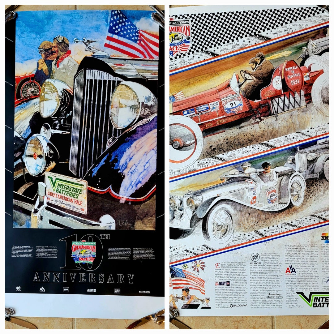Wisconsin Racing Poster Vintage Great American Race Posters, Interstate Batteries, 1991-1992 - Etsy
