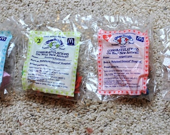 Vintage 1992 Cabbage Patch Kids McDonald's Happy Meal-figuren VERZEGELD in originele zakken, veel van 4, #s 1 - 4