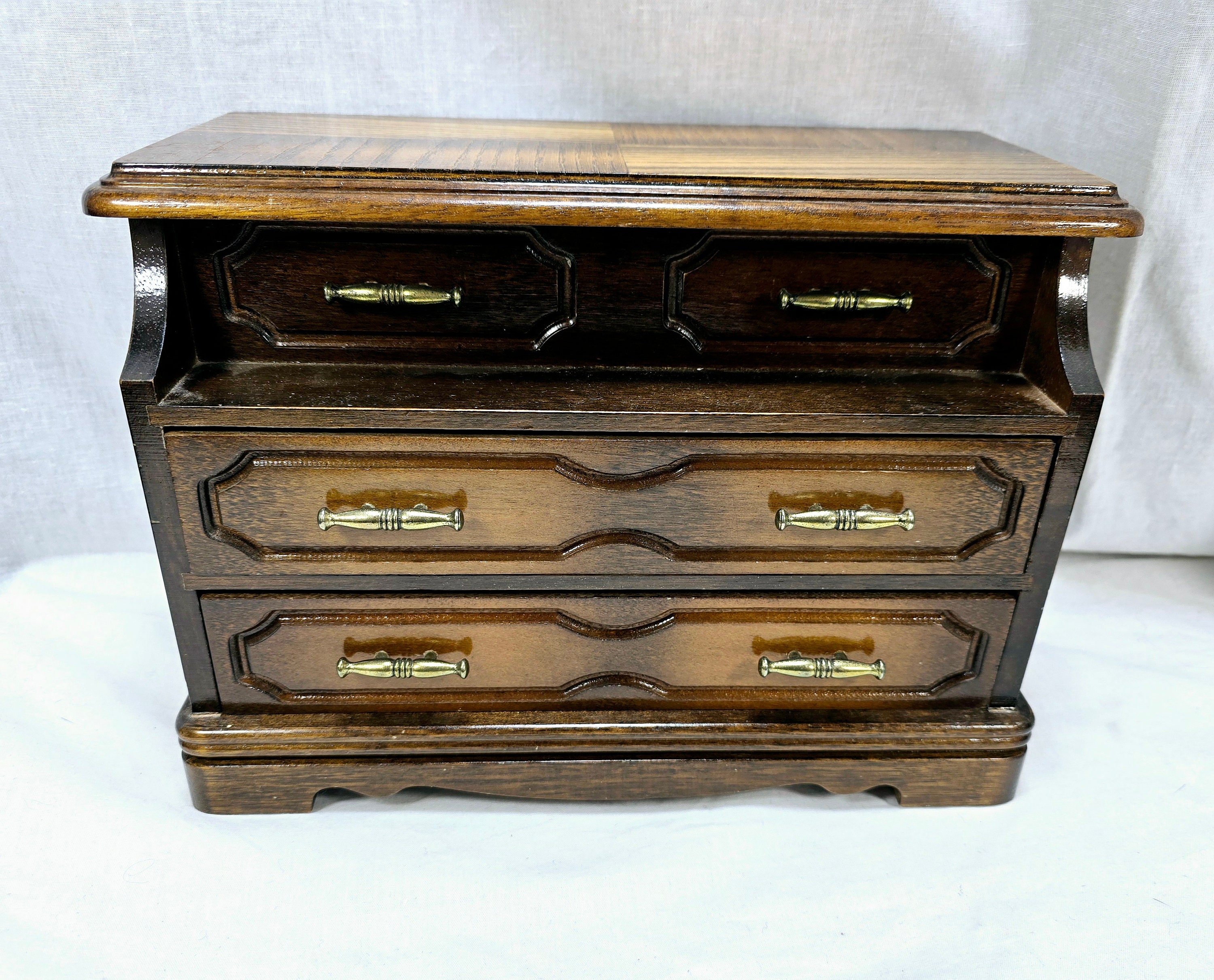 Vintage 1970's Jewelry & Music Box 2 Drawers Jay Import Co