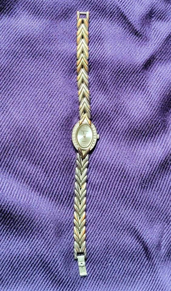 Beautiful Cote D'azur Gold Watch Diamond Crystal Rhinestones