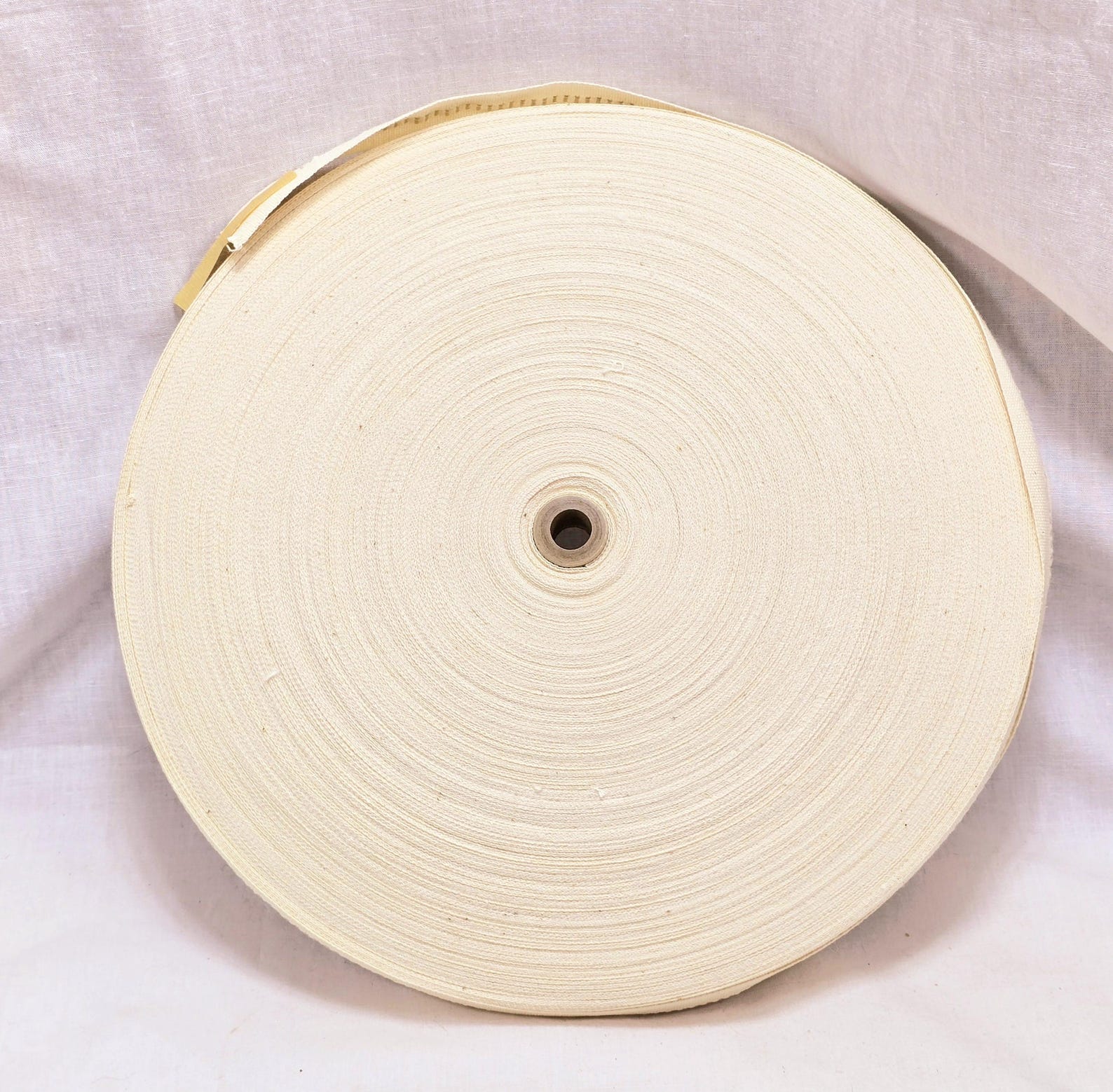 Linen Rivet Binding Vintage Creamy White Linen Seam Binding: Gold Metallic Stripe, 150 ...