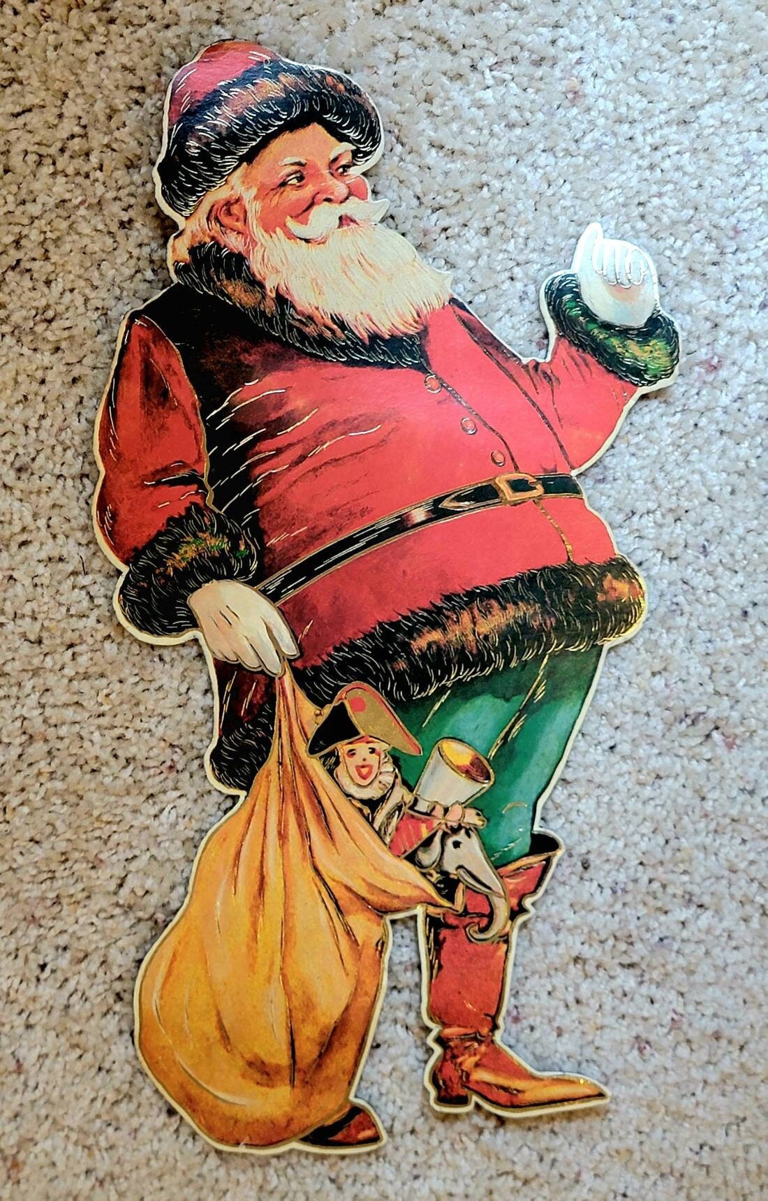 ヴィンテージクリスマスダイカットビクトリア朝スタイルのサンタ