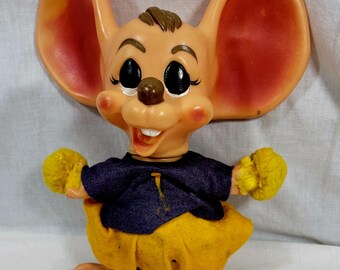 Vintage 1970 19" Roy Des of Fla Mouse Cheerleader, Big Ears