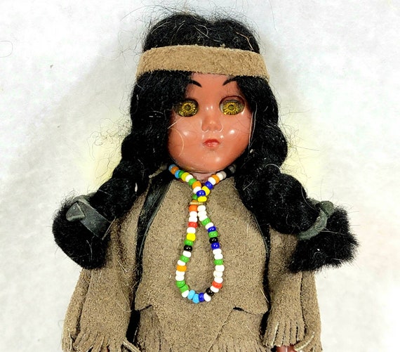Vintage Deer Foot & Brown Eagle Indian Family Doll Carlson