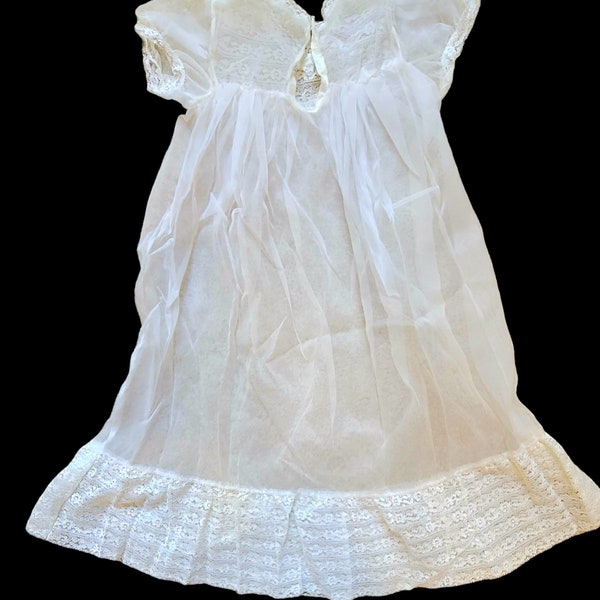 Baby Christening Outfit, Dress Underslip Jacket and Bonnet, White with Lace, Little Folks Giftware, NYC