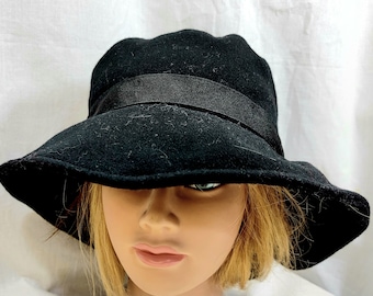 Liz Claiborne Wool Blend Floppy Fedora Women's Black Hat