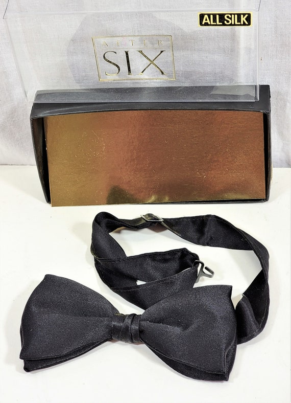 After Six 100% Silk Banded Bow Tie in Original Bo… - image 3